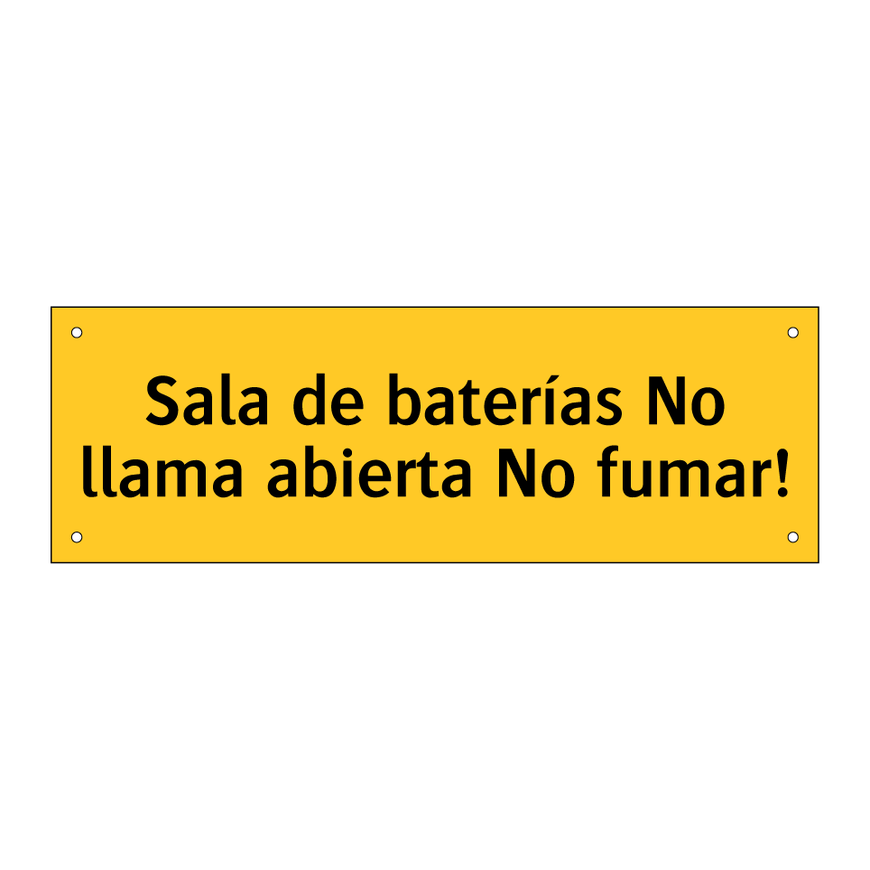 Sala de baterías No llama abierta No fumar!