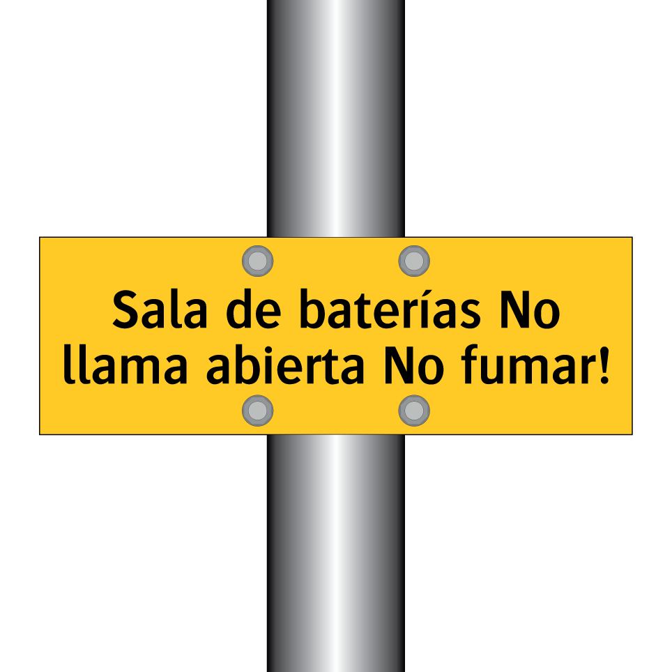 Sala de baterías No llama abierta No fumar!