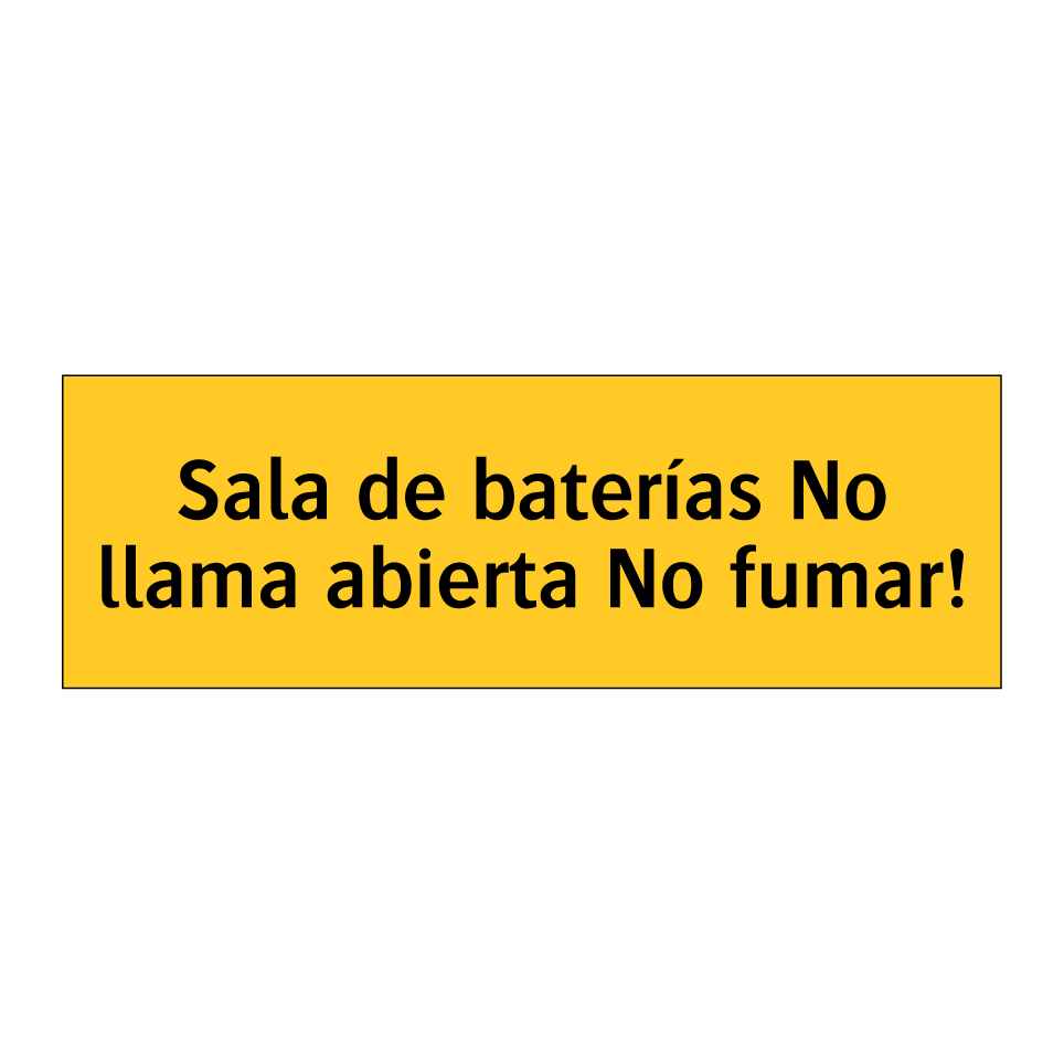 Sala de baterías No llama abierta No fumar!