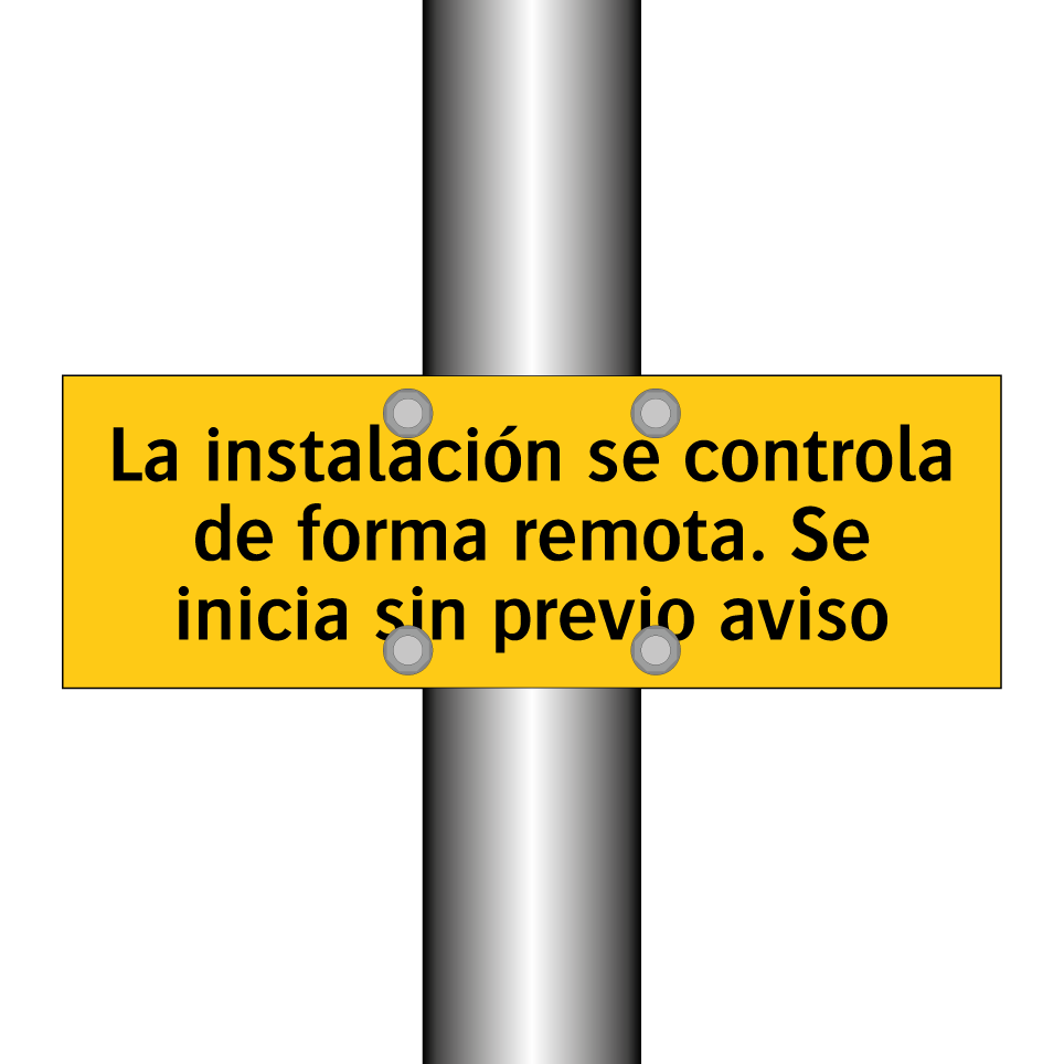 La instalación se controla de forma remota. Se inicia sin previo aviso