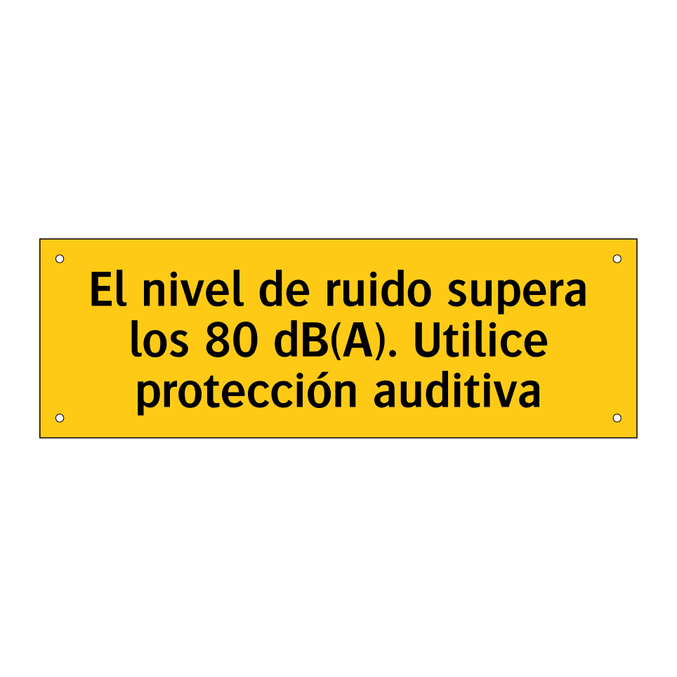 El nivel de ruido supera los 80 dB(A). Utilice protección auditiva