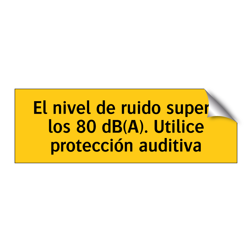 El nivel de ruido supera los 80 dB(A). Utilice protección auditiva