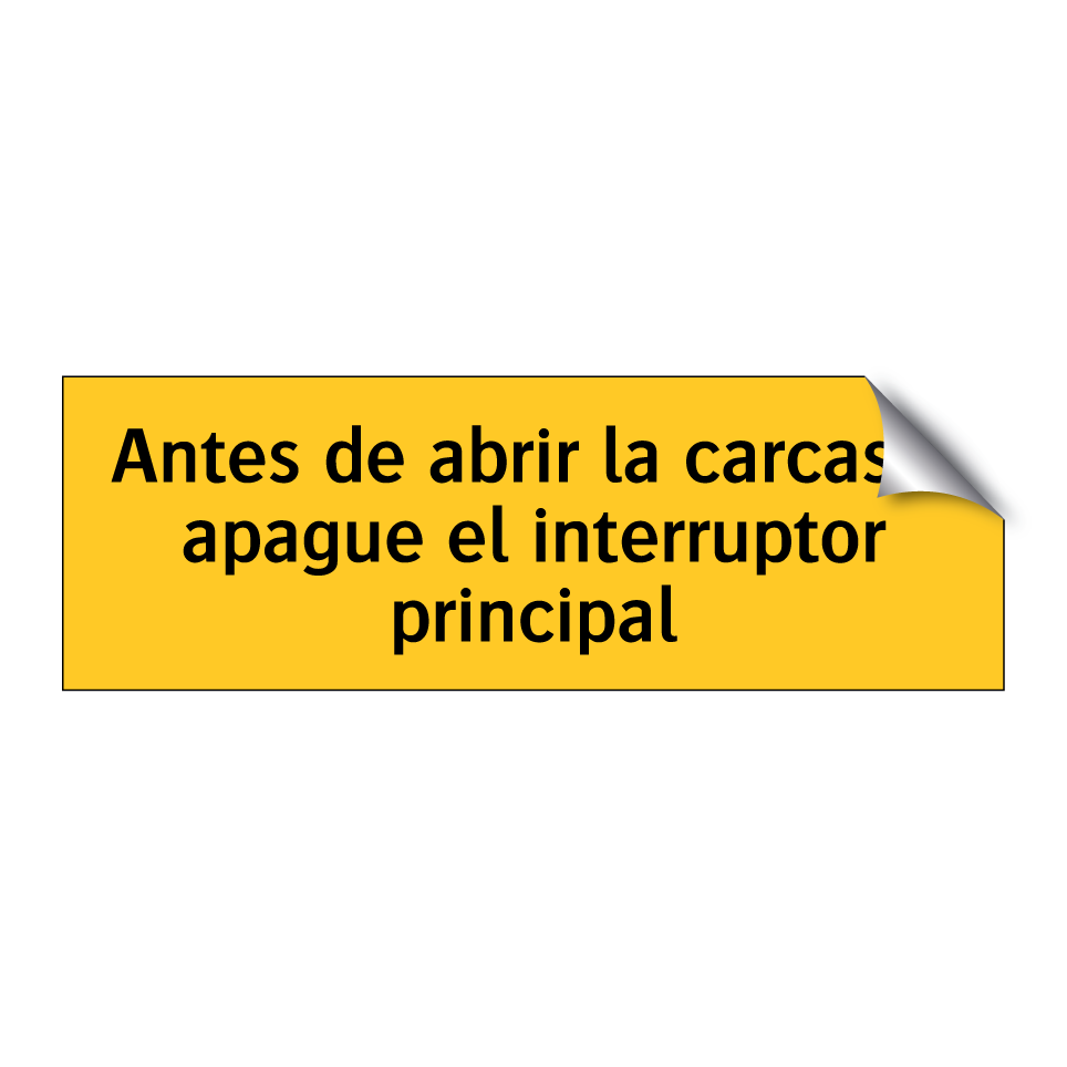 Antes de abrir la carcasa, apague el interruptor principal