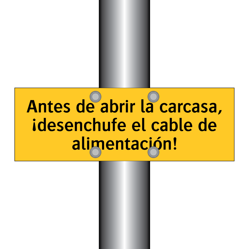 Antes de abrir la carcasa, ¡desenchufe el cable de alimentación!