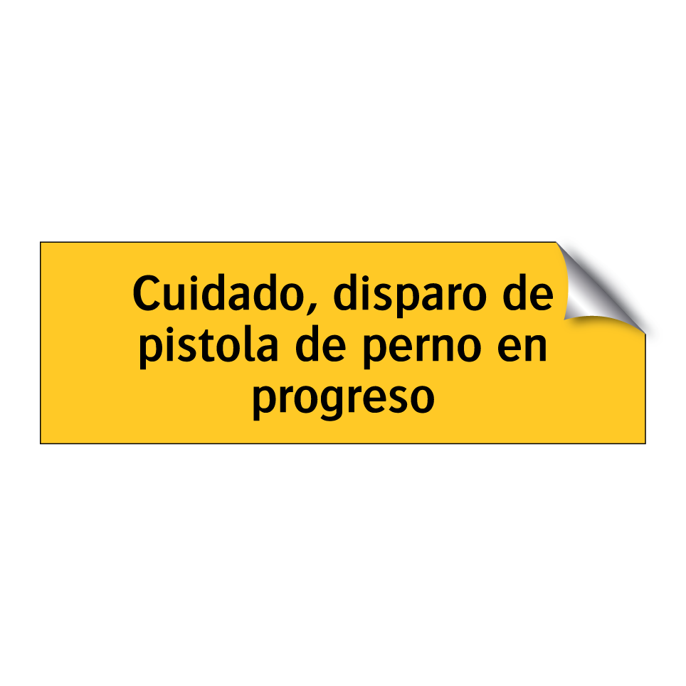 Cuidado, disparo de pistola de perno en progreso