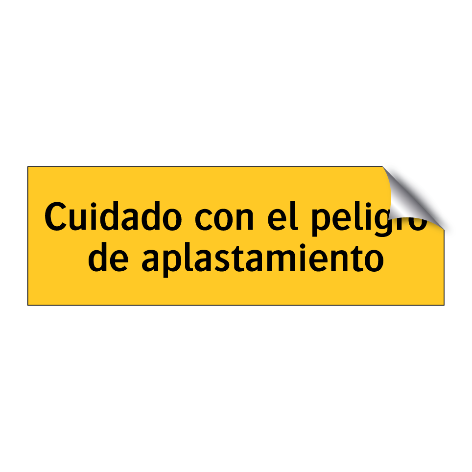 Cuidado con el peligro de aplastamiento