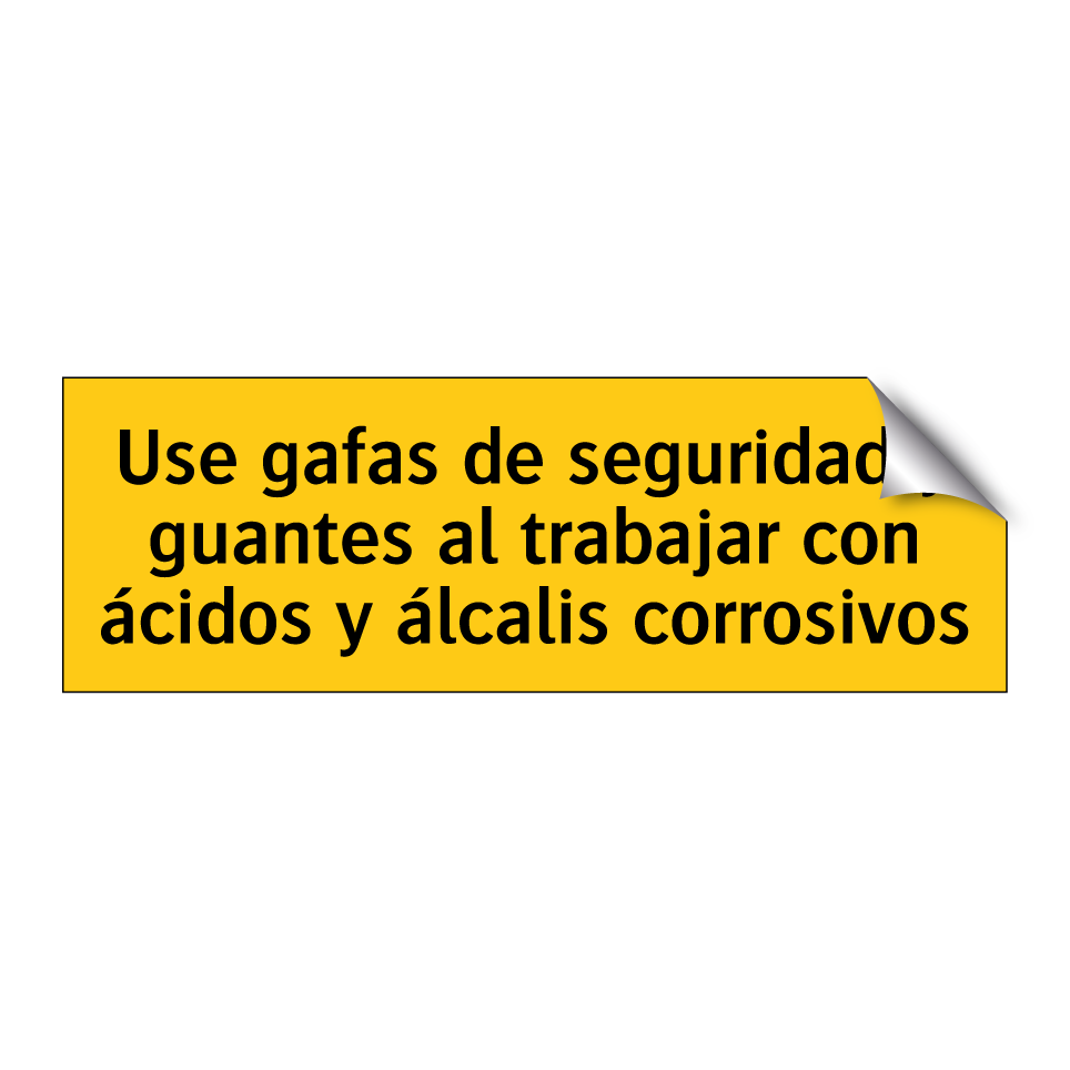 Use gafas de seguridad y guantes al trabajar con ácidos y álcalis corrosivos