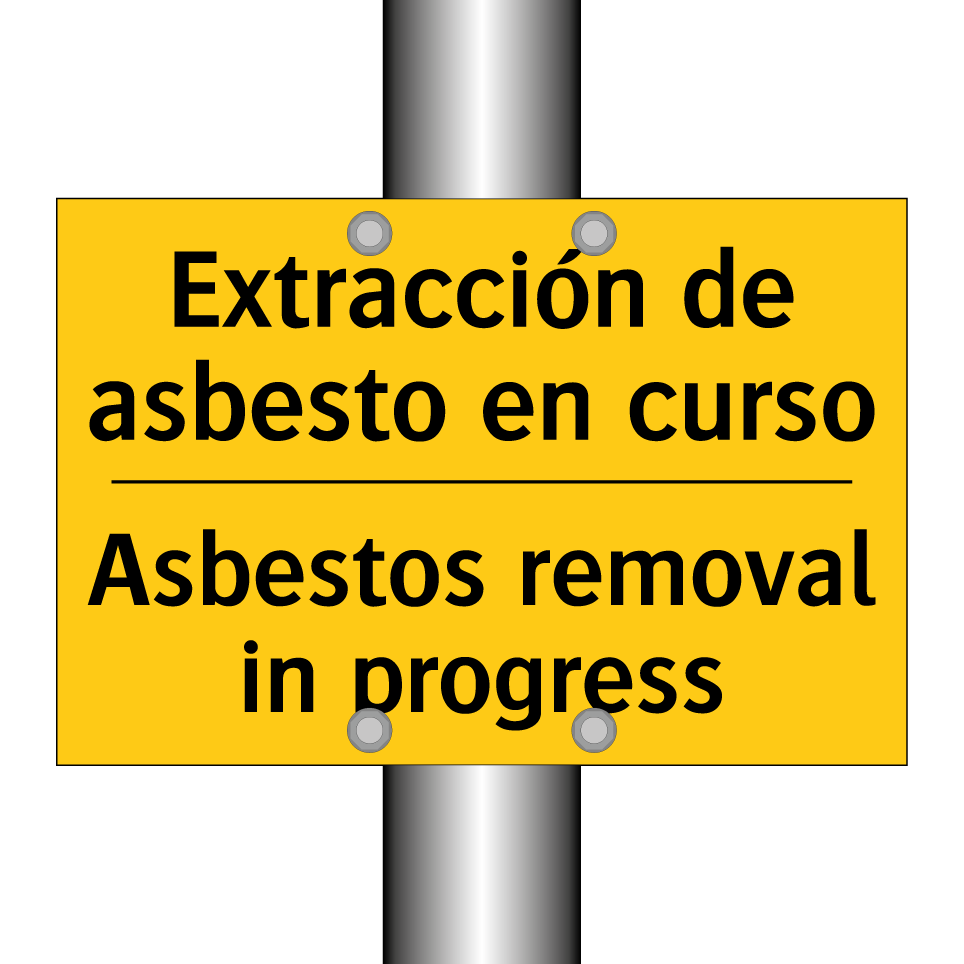 Extracción de asbesto en curso - Asbestos removal in progress