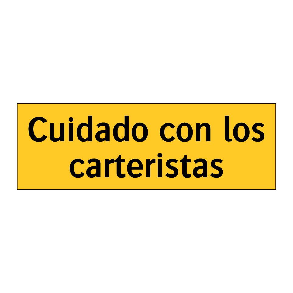 Cuidado con los carteristas