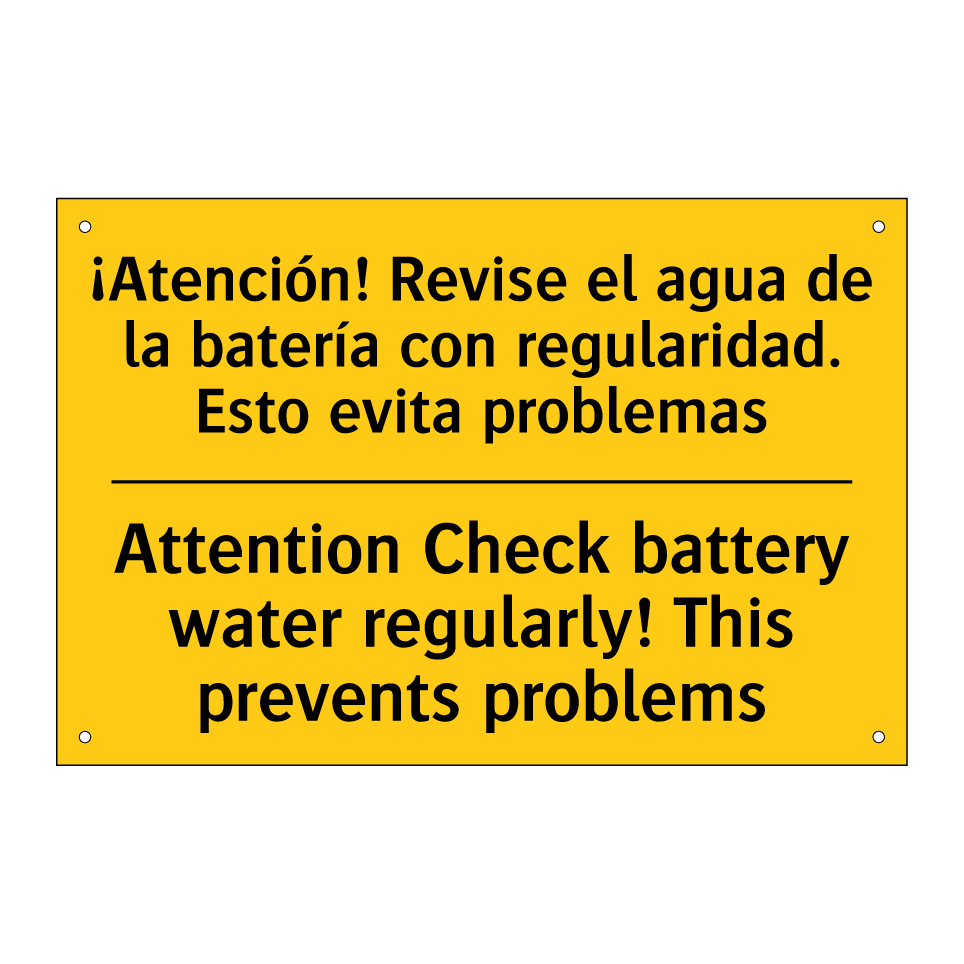 Attention Check battery water regularly! This prevents problems - Attention Check battery water regularly! This prevents problems