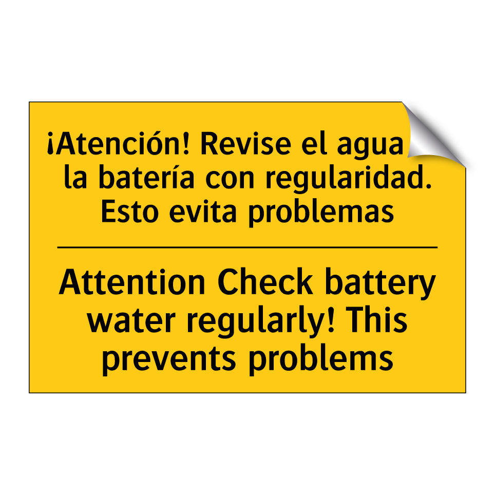 Attention Check battery water regularly! This prevents problems - Attention Check battery water regularly! This prevents problems