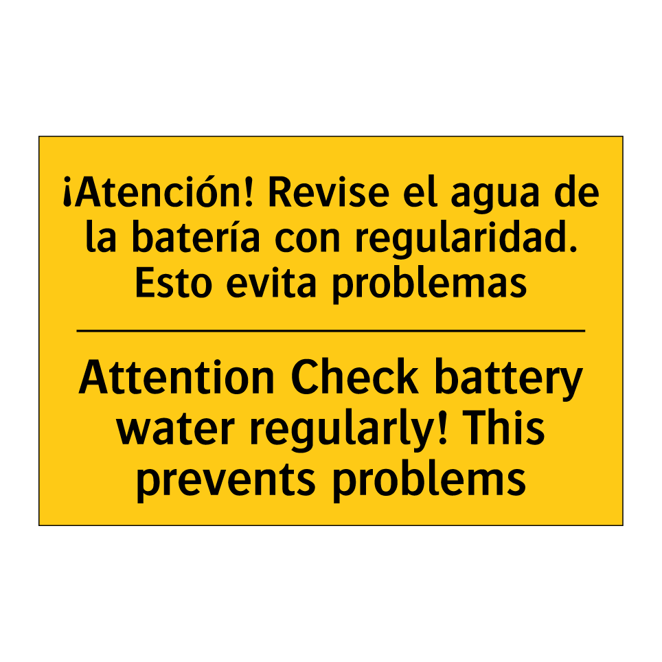 Attention Check battery water regularly! This prevents problems - Attention Check battery water regularly! This prevents problems
