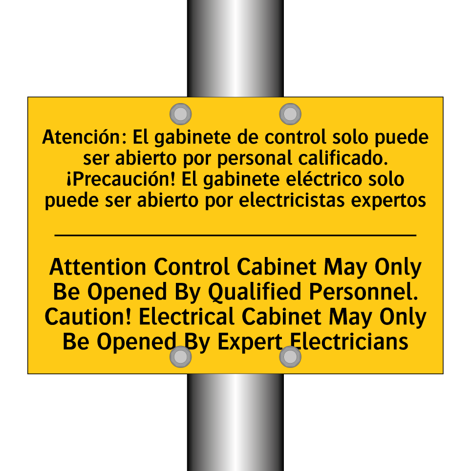 Attention Control Cabinet May Only Be Opened By Qualified Personnel. Caution! Electrical Cabinet May Only Be Opened By Expert Electricians - Attention Control Cabinet May Only Be Opened By Qualified Personnel. Caution! Electrical Cabinet Ma /.../