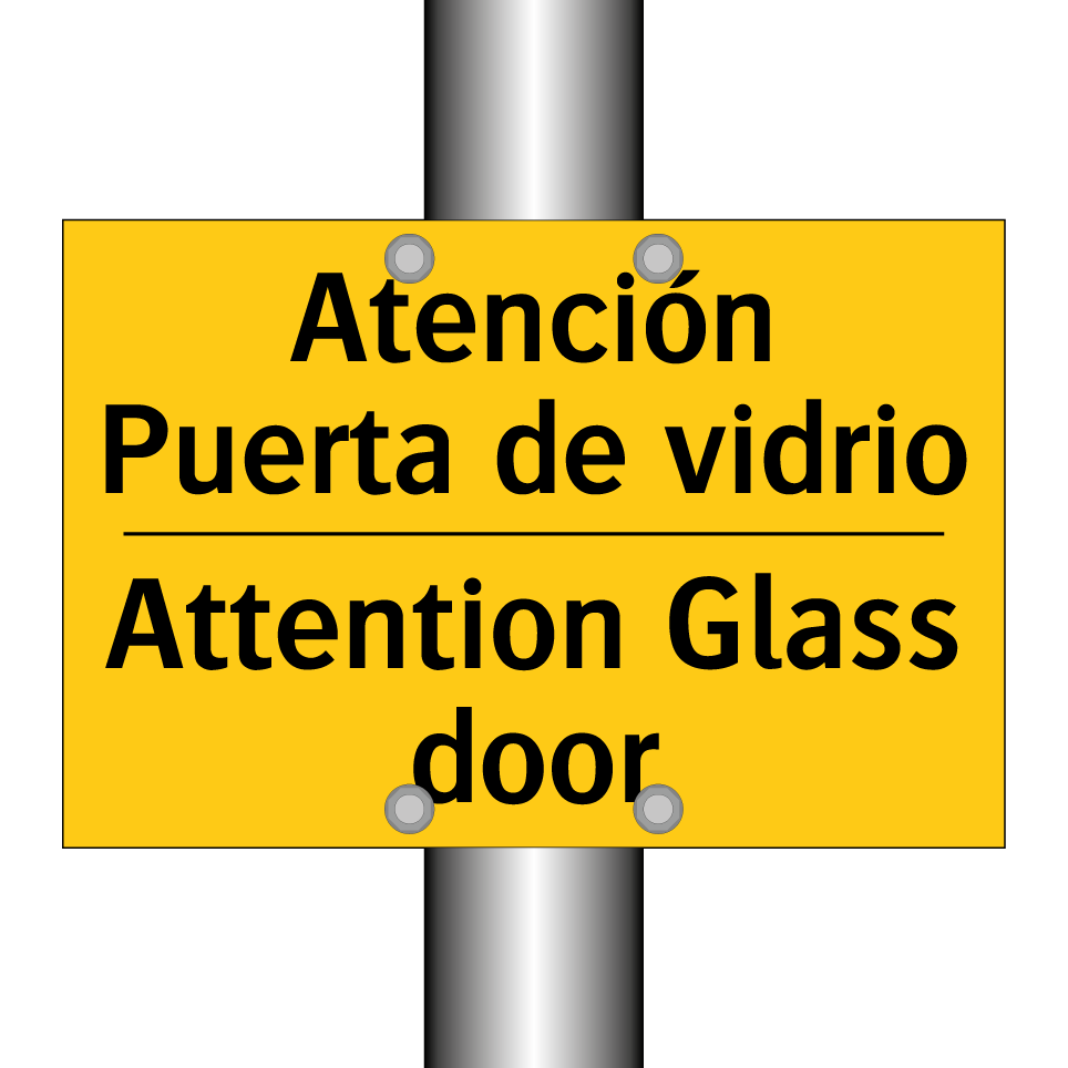 Atención Puerta de vidrio - Attention Glass door