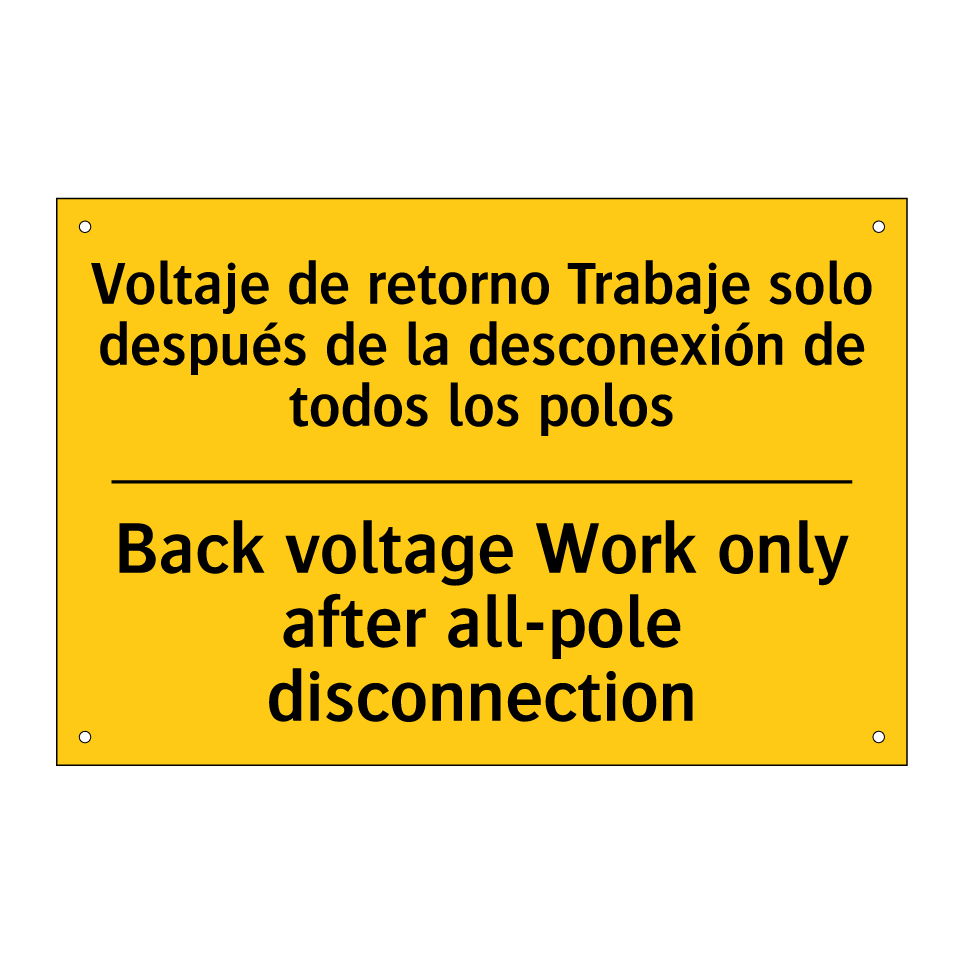 Voltaje de retorno Trabaje solo después de la desconexión de todos los polos - Back voltage Work only after all-pole disconnection