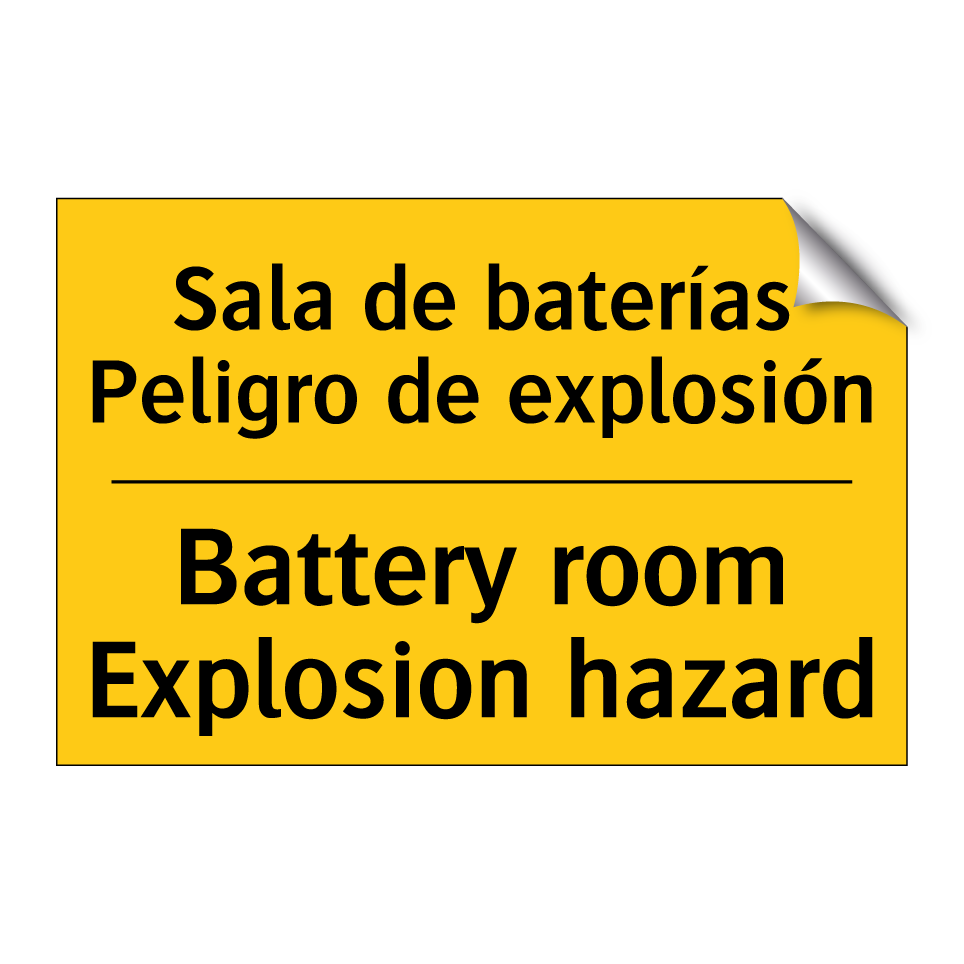 Sala de baterías Peligro de explosión - Battery room Explosion hazard