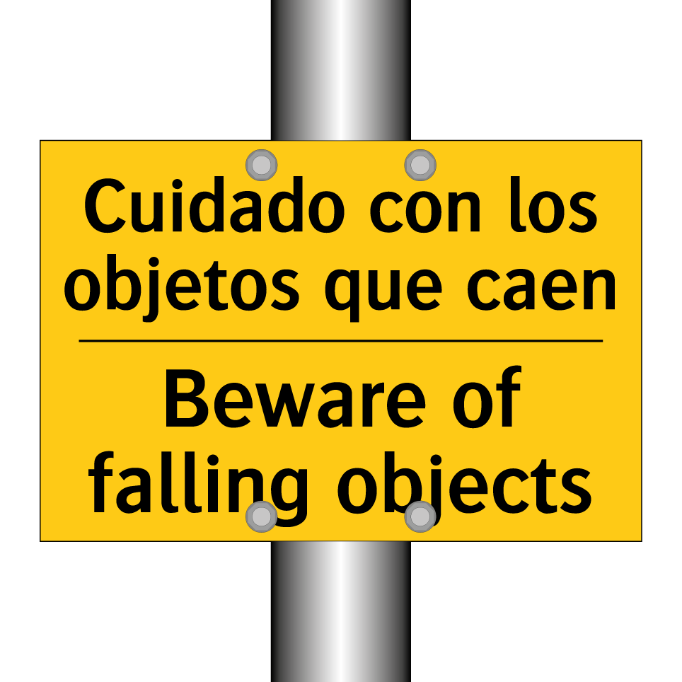Cuidado con los objetos que caen - Beware of falling objects