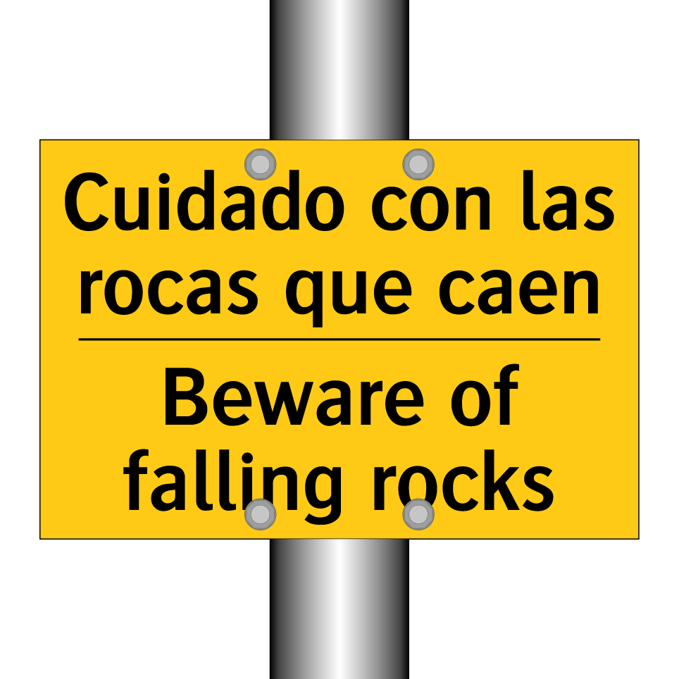 Cuidado con las rocas que caen - Beware of falling rocks