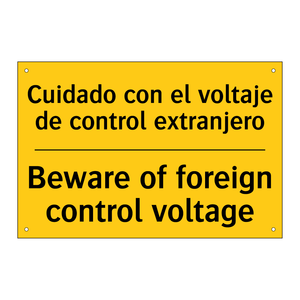 Cuidado con el voltaje de control extranjero - Beware of foreign control voltage