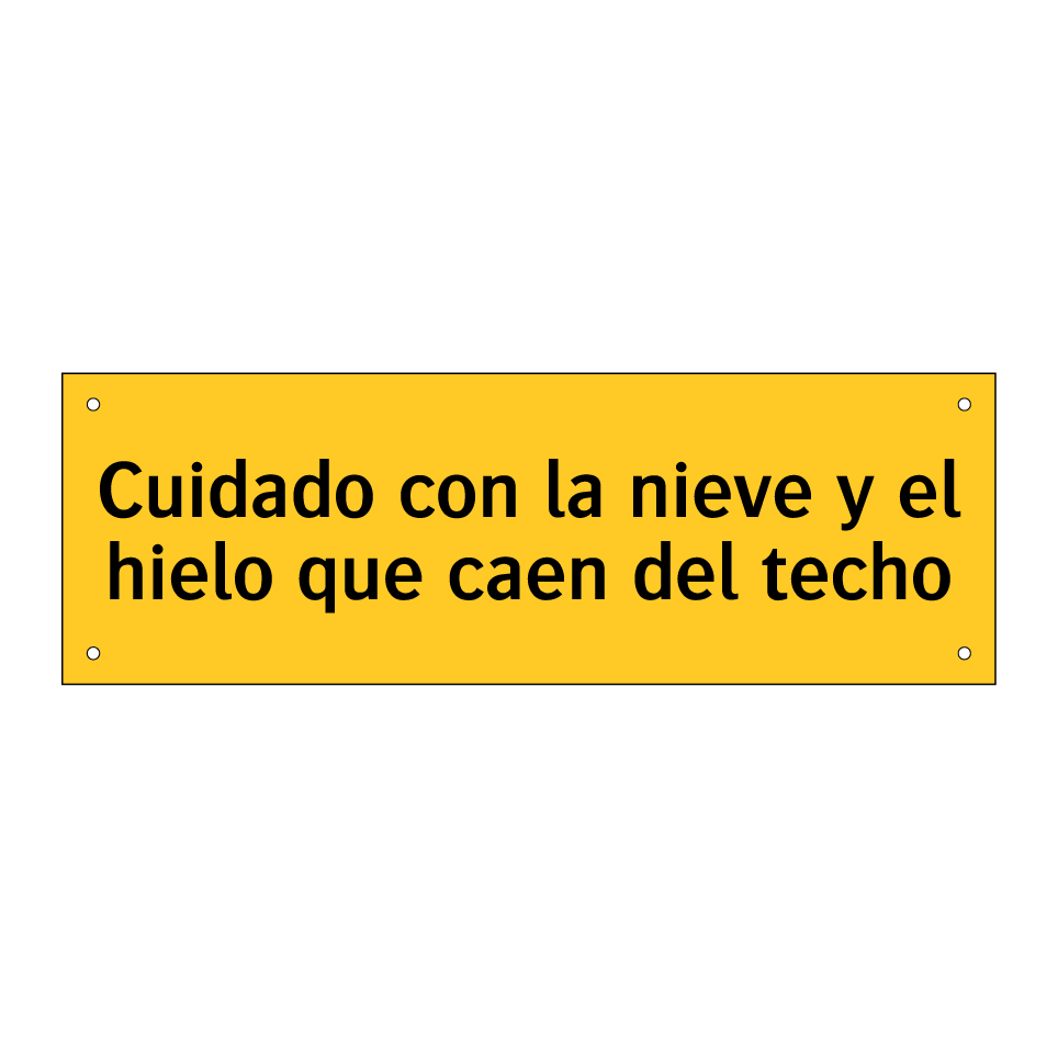 Cuidado con la nieve y el hielo que caen del techo
