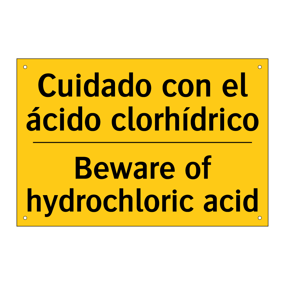 Cuidado con el ácido clorhídrico - Beware of hydrochloric acid