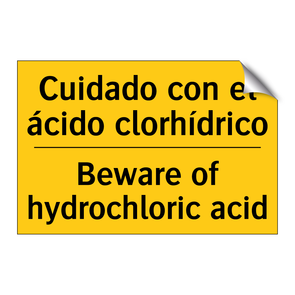 Cuidado con el ácido clorhídrico - Beware of hydrochloric acid
