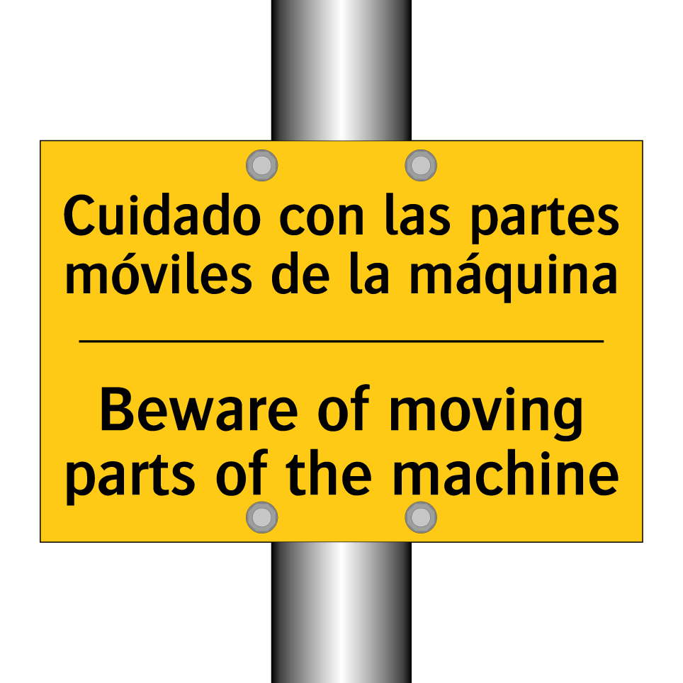 Cuidado con las partes móviles de la máquina - Beware of moving parts of the machine