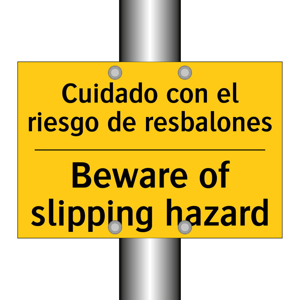 Cuidado con el riesgo de resbalones - Beware of slipping hazard