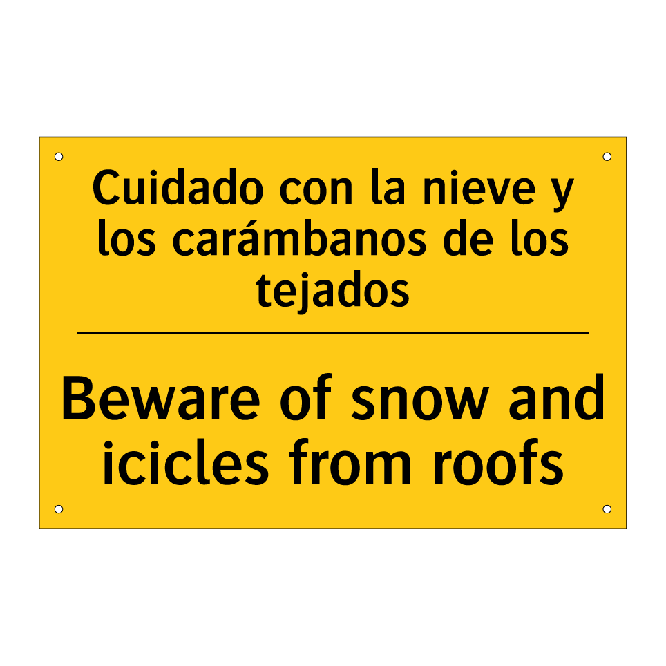 Cuidado con la nieve y los carámbanos de los tejados - Beware of snow and icicles from roofs