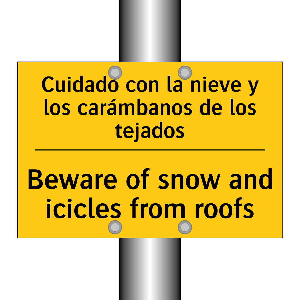 Cuidado con la nieve y los carámbanos de los tejados - Beware of snow and icicles from roofs