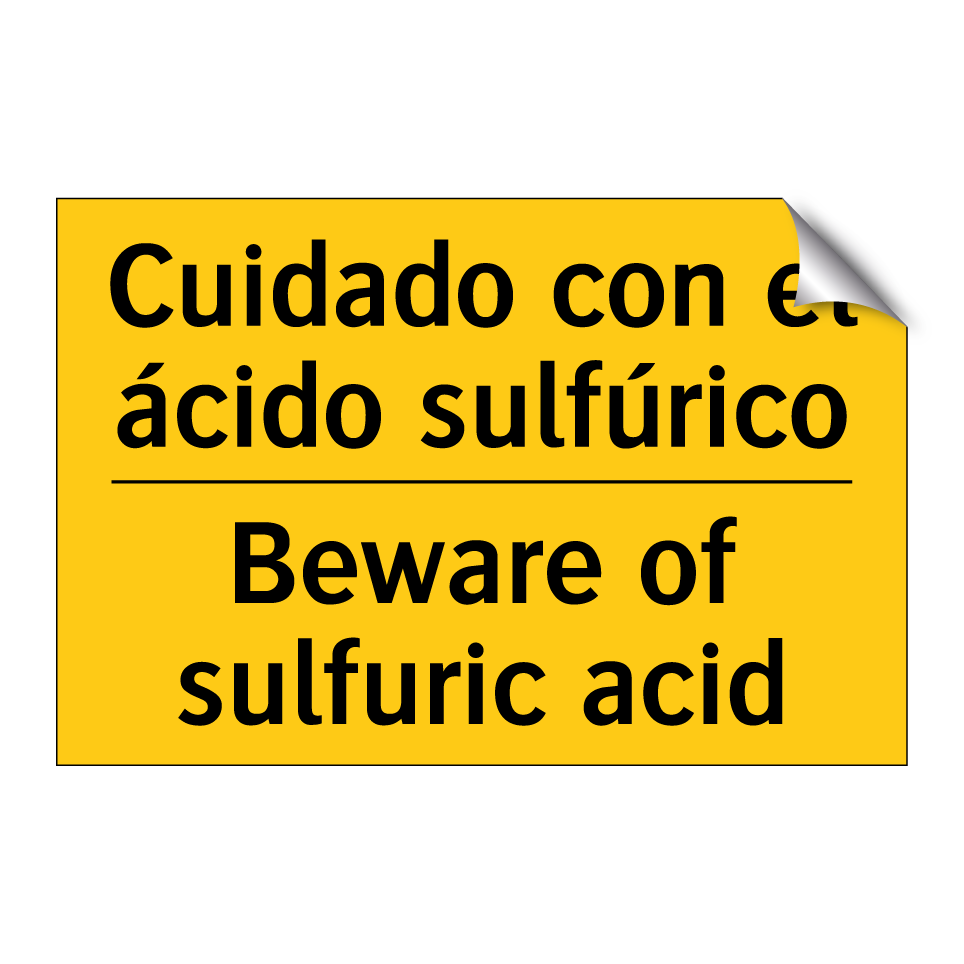 Cuidado con el ácido sulfúrico - Beware of sulfuric acid