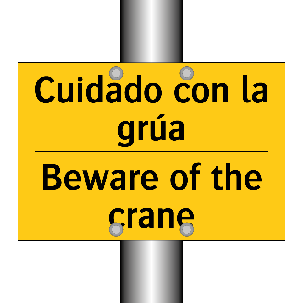 Cuidado con la grúa - Beware of the crane