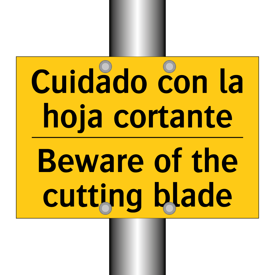 Cuidado con la hoja cortante - Beware of the cutting blade
