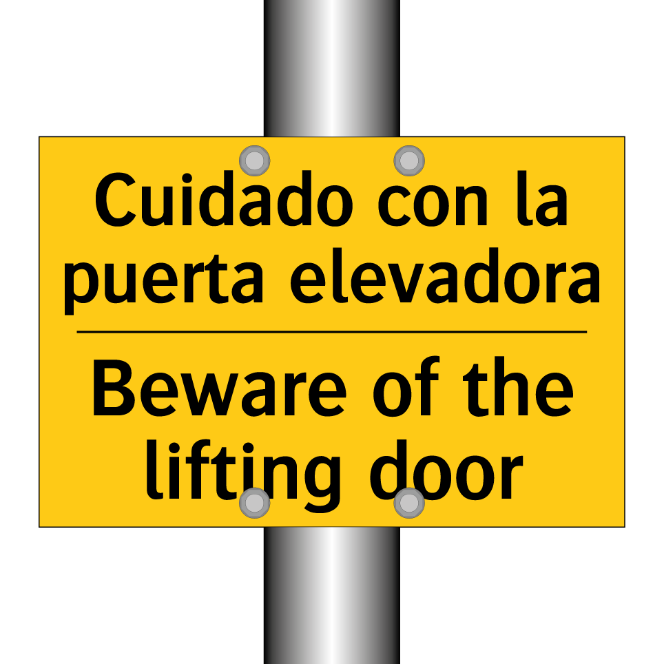 Cuidado con la puerta elevadora - Beware of the lifting door
