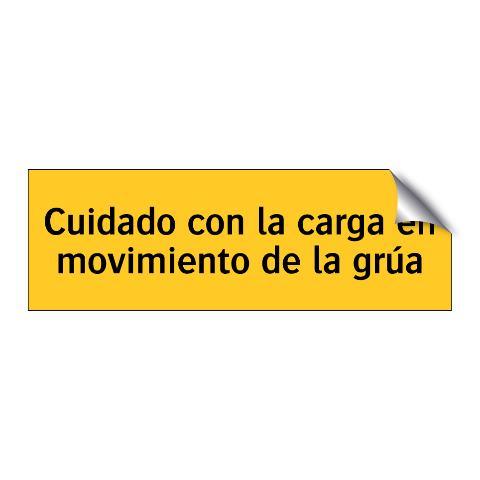Cuidado con la carga en movimiento de la grúa