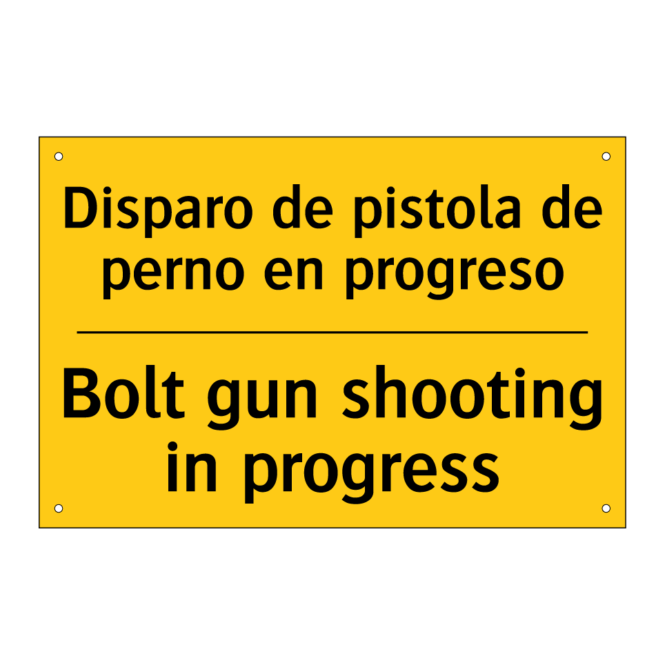 Disparo de pistola de perno en progreso - Bolt gun shooting in progress