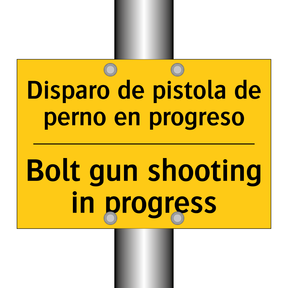 Disparo de pistola de perno en progreso - Bolt gun shooting in progress