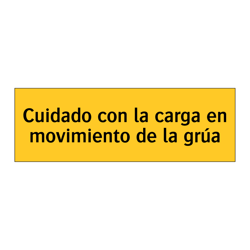 Cuidado con la carga en movimiento de la grúa