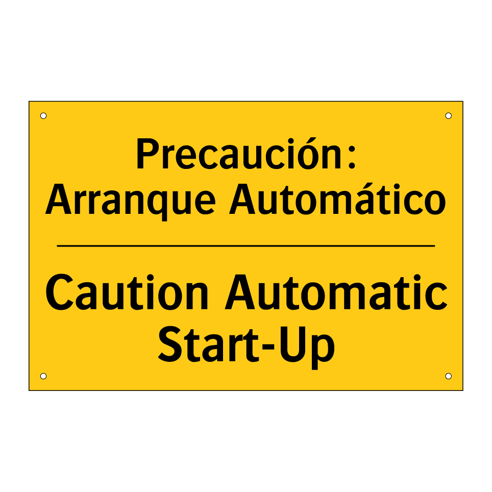 Precaución: Arranque Automático - Caution Automatic Start-Up