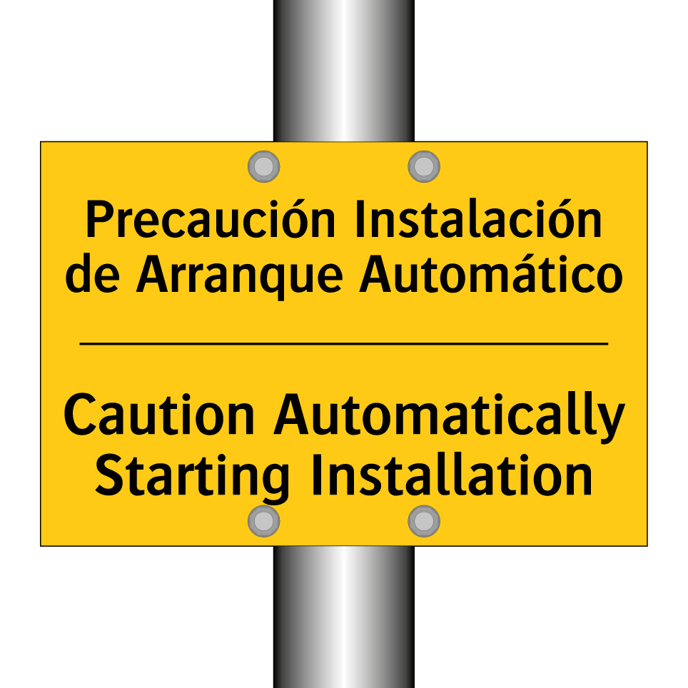 Precaución Instalación de Arranque Automático - Caution Automatically Starting Installation