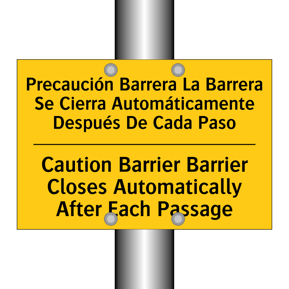 Precaución Barrera La Barrera Se Cierra Automáticamente Después De Cada Paso - Caution Barrier Barrier Closes Automatically After Each Passage