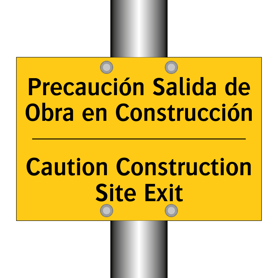 Precaución Salida de Obra en Construcción - Caution Construction Site Exit