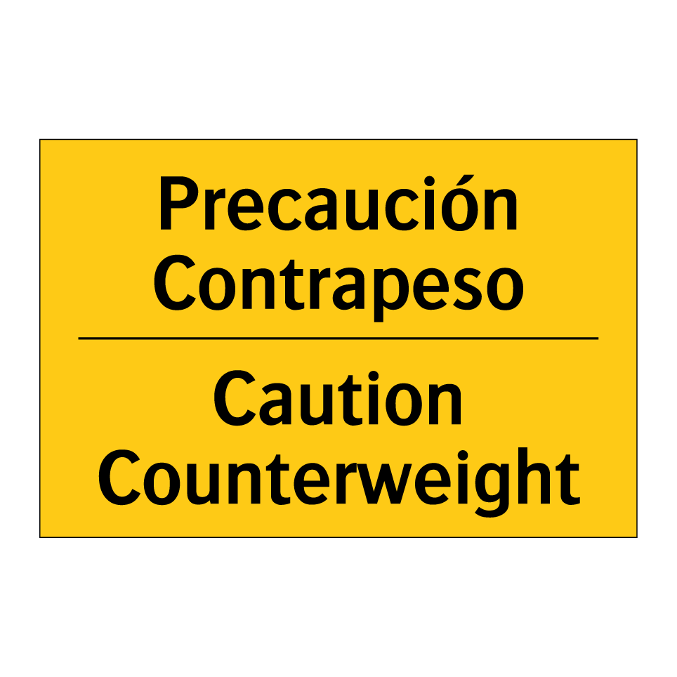 Precaución Contrapeso - Caution Counterweight