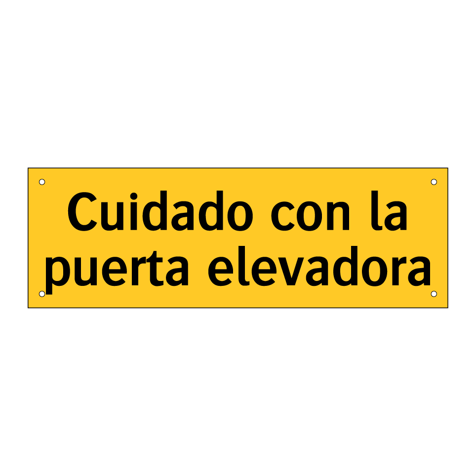 Cuidado con la puerta elevadora