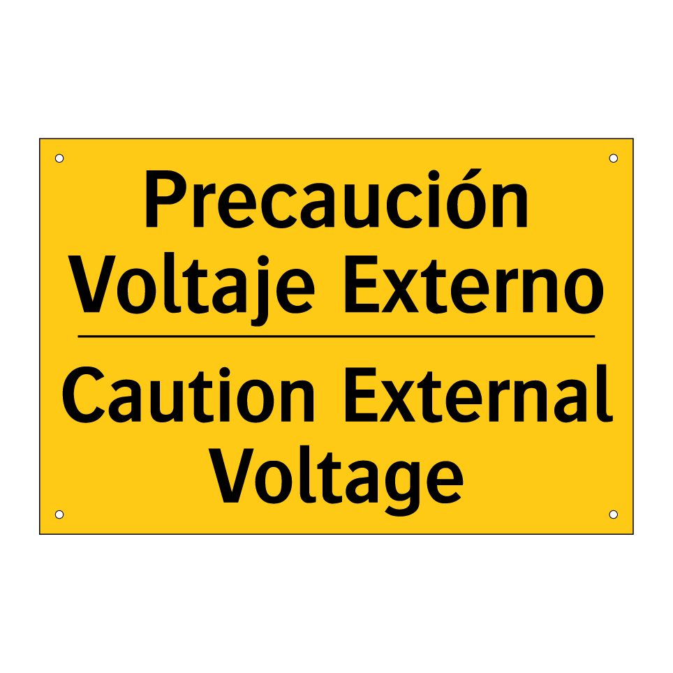 Precaución Voltaje Externo - Caution External Voltage