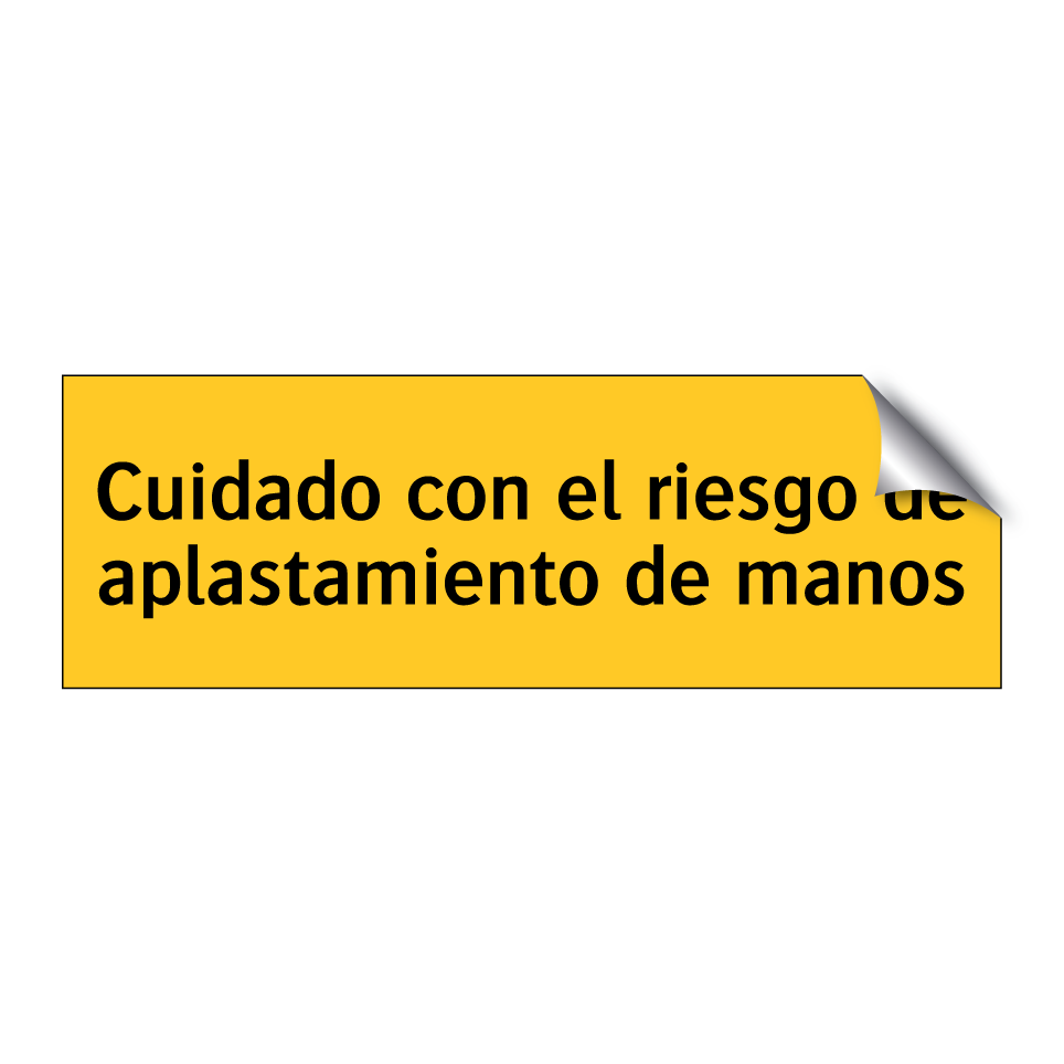 Cuidado con el riesgo de aplastamiento de manos