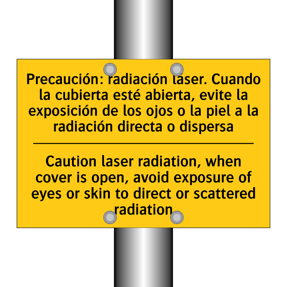 Caution laser radiation, when cover is open, avoid exposure of eyes or skin to direct or scattered radiation - Caution laser radiation, when cover is open, avoid exposure of eyes or skin to direct or scattered radiation