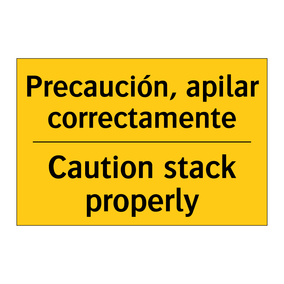 Precaución, apilar correctamente - Caution stack properly