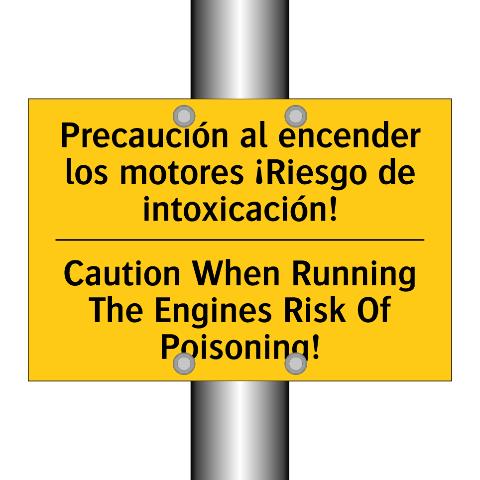 Precaución al encender los motores ¡Riesgo de intoxicación! - Caution When Running The Engines Risk Of Poisoning!