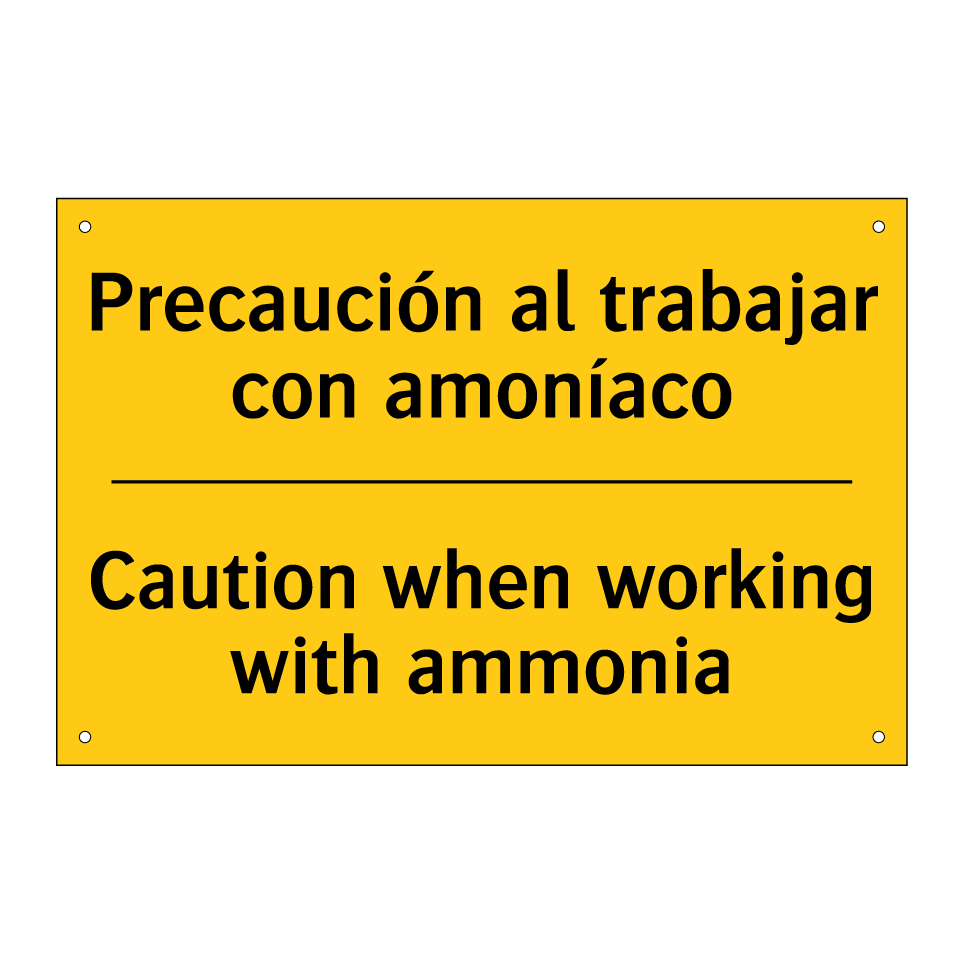 Precaución al trabajar con amoníaco - Caution when working with ammonia
